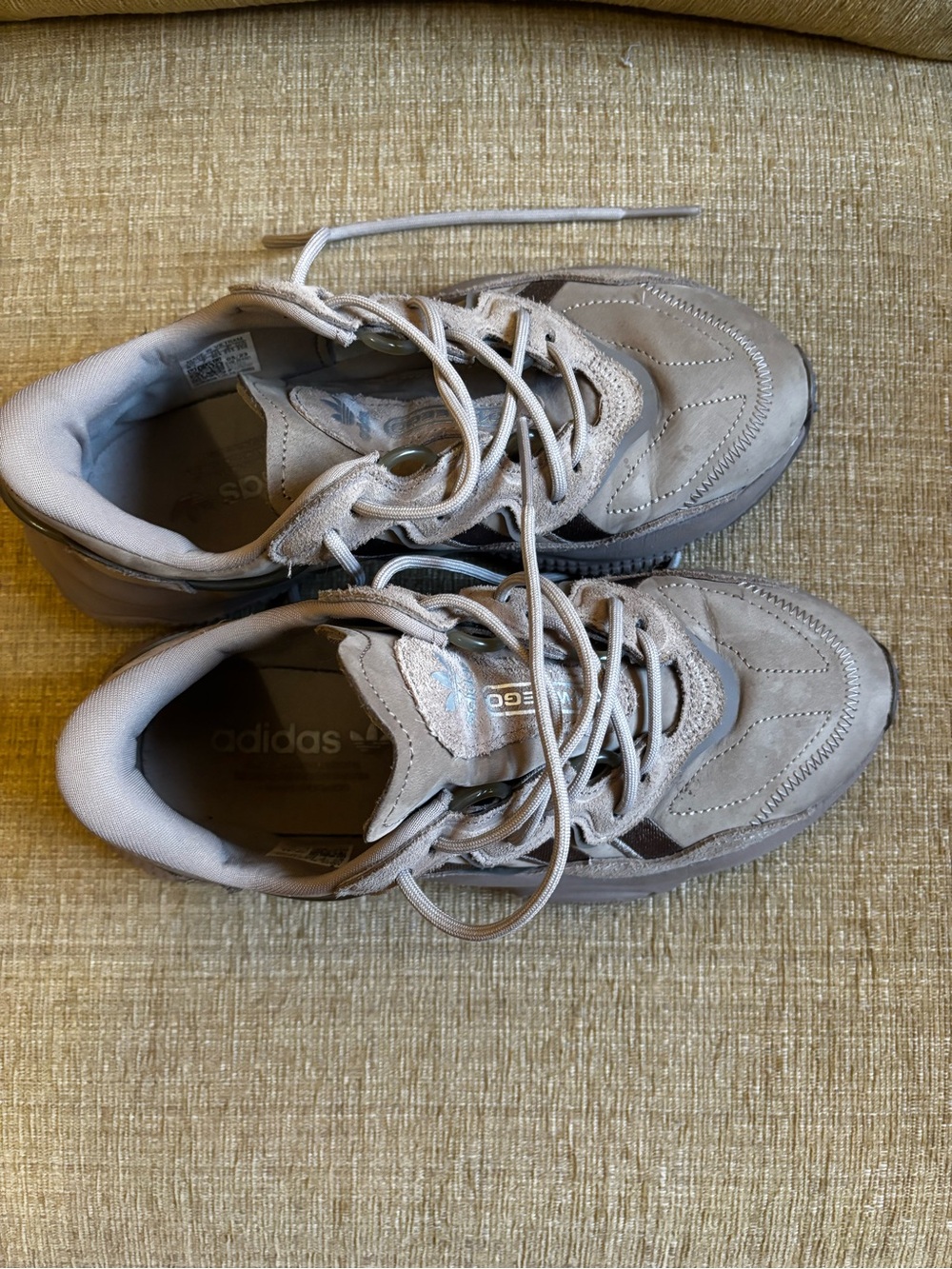 adidas Men’s Light Beige Suede Lace-Up Sneakers